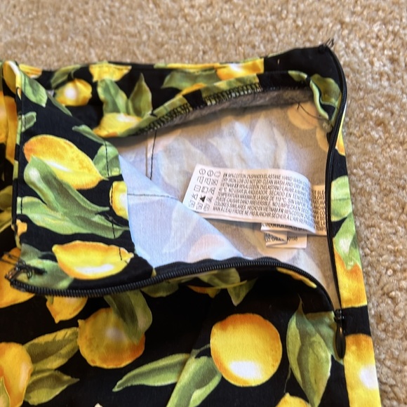 Lemon pattern shorts from Forever 21. Junior size medium. Zipper on side. - Picture 4 of 5